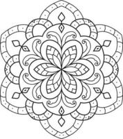 Schwarz-Weiß-Kreis-Mandala-Blume pro Vektor