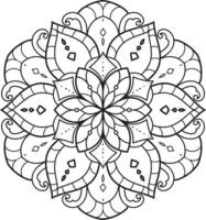 Schwarz-Weiß-Kreis-Mandala-Blume pro Vektor