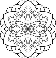 Schwarz-Weiß-Kreis-Mandala-Blume pro Vektor