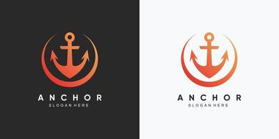 Anker-Marine-Symbol-Logo-Design-Vorlage mit kreativem Element vektor