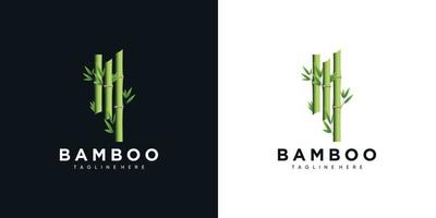 bambu logotyp ikon design stjälkar och blad med mall kreativ vektor