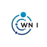 wni brev teknik logotyp design på vit bakgrund. wni kreativa initialer bokstaven det logotyp koncept. wni bokstavsdesign. vektor