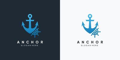 ankare marin ikon logotyp formgivningsmall med kreativa element vektor