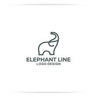 abstrakt elefant linje logotyp design vektor. för målarbok vektor