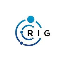 Rig-Buchstaben-Technologie-Logo-Design auf weißem Hintergrund. rig kreative Initialen schreiben es Logokonzept. Rig-Brief-Design. vektor