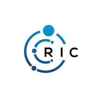 Ric-Brief-Technologie-Logo-Design auf weißem Hintergrund. ric kreative Initialen schreiben es Logo-Konzept. ric Briefdesign. vektor