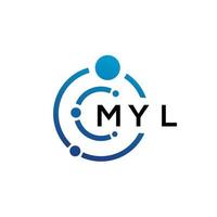 Myl-Brief-Technologie-Logo-Design auf weißem Hintergrund. Myl kreative Initialen schreiben es Logo-Konzept. Myl-Buchstaben-Design. vektor