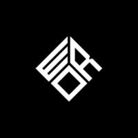 wro-Brief-Logo-Design auf schwarzem Hintergrund. wro kreatives Initialen-Buchstaben-Logo-Konzept. wro Briefgestaltung. vektor