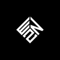 wz-Buchstaben-Logo-Design auf schwarzem Hintergrund. wnz kreatives Initialen-Buchstaben-Logo-Konzept. wnz Briefgestaltung. vektor