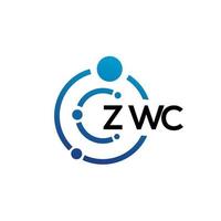 zwc-Buchstaben-Technologie-Logo-Design auf weißem Hintergrund. zwc kreative Initialen schreiben es Logo-Konzept. zwc Briefgestaltung. vektor