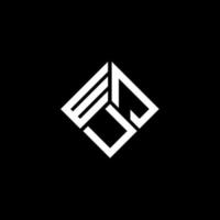 wju-Brief-Logo-Design auf schwarzem Hintergrund. wju kreative Initialen schreiben Logo-Konzept. wju Briefgestaltung. vektor