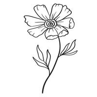 doodle blomstergren, söt och ovanlig knopp, kan användas för att dekorera vykort, visitkort eller som ett element för design vektor