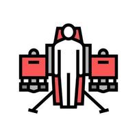 Jetpack fliegen Transport Farbsymbol Vektor Illustration