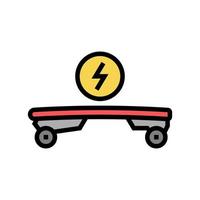 elektrisk skateboard färg ikon vektor illustration