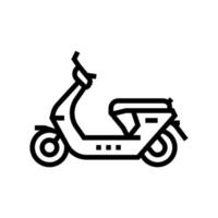 gas moped linje ikon vektor illustration