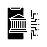 Online-Bank Glyphen-Symbol Vektor schwarze Illustration