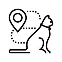 Katze Standortinformationen Linie Symbol Vektor Illustration