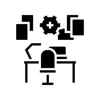 Arbeitsplatz Organisation Glyph Symbol Vektor Illustration Zeichen