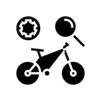 Komplexe Fahrradwartung Glyphen-Symbol-Vektor-Illustration vektor
