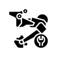 Abbildung des Glyphen-Symbols für die Reparatur des hinteren Schalters vektor