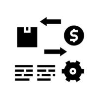 Glyph-Symbol-Vektorillustration für Import- und Exportservicekosten vektor