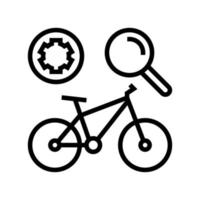 Komplexe Symbolvektorillustration für die Fahrradwartungslinie vektor