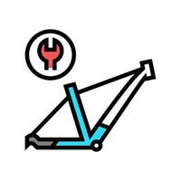cykel ram reparation färg ikon vektor illustration