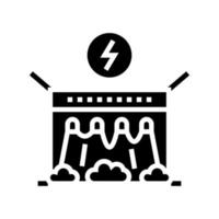 elektrischer Damm Glyphe Symbol Vektor schwarze Illustration