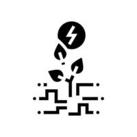 Öko-Energie-Glyphen-Symbol Vektor schwarze Illustration