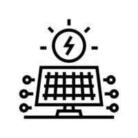 Solarpanel Symbol Leitung Vektor Illustration