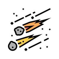 Fallende Meteore Farbsymbol Vektor flache Illustration