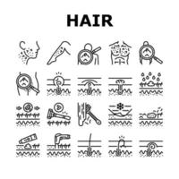 Symbole zur Behandlung von eingewachsenen Haarproblemen setzen Vektor