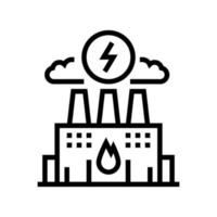 Energie Fabrik Linie Symbol Vektor schwarz Illustration