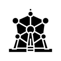 Atomium-Denkmal-Glyphen-Symbol-Vektor-Illustration vektor