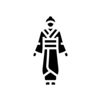 geisha kvinna glyph ikon vektorillustration vektor