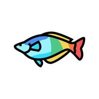 Regenbogenfisch Aquarium Fisch Farbe Symbol Vektor Illustration