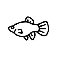 flache Fischlinie Symbol Vektor Illustration