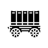 vagn trailer glyf ikon vektor illustration
