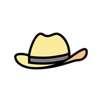 hatt cowboy färg ikon vektor illustration