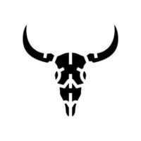 Totenkopf Stier Glyphe Symbol Vektor Illustration