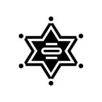Abzeichen Sheriff Glyphe Symbol Vektor Illustration