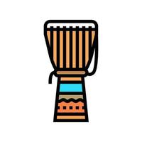 trumma afrika traditionella musiker instrument färg ikon vektorillustration vektor