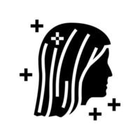 lange Haare Glyphen-Symbol-Vektor-Illustration vektor