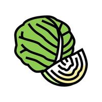 Kohl gesundes Gemüse Farbe Symbol Vektor Illustration