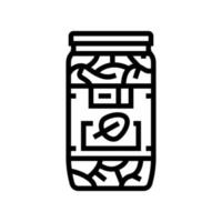 Spinat in Flaschenlinie Symbol Vektor Illustration