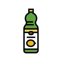 Saft Zitrone Flasche Farbe Symbol Vektor Illustration