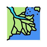 delta floden färg ikon vektor illustration