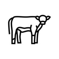 Kalb Haustier Symbol Leitung Vektor Illustration