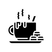 Kaffee-Schokoladen-Glyphen-Symbol-Vektor-Illustration vektor