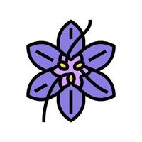 Safran Blütenknospe Farbe Symbol Vektor Illustration